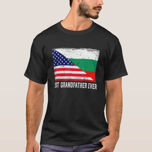 Amerikaanse vlag Bulgarije vlag Beste grootvader o T-shirt (Voorkant)