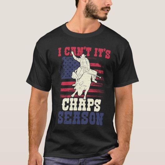 Amerikaanse vlag Bull Riding Chaps Season T-shirt (Voorkant)