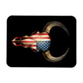 Amerikaanse vlag Bull Skull op zwart Magneet (Horizontaal)