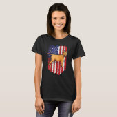 Amerikaanse vlag Bull Terrier 4 juli U T-shirt (Voorkant volledig)