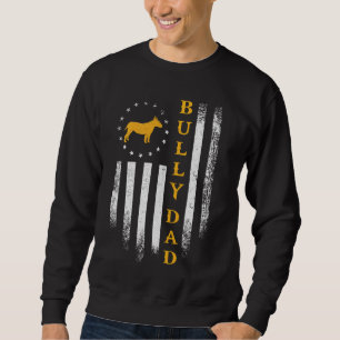  Amerikaanse vlag Bull Terrier Dad Bully Silh Trui
