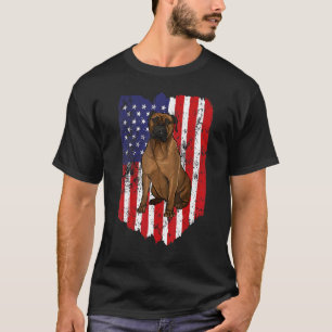 Amerikaanse vlag Bullmastiff 4 juli USA T-shirt