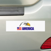Amerikaanse vlag bumpersticker (Op auto)