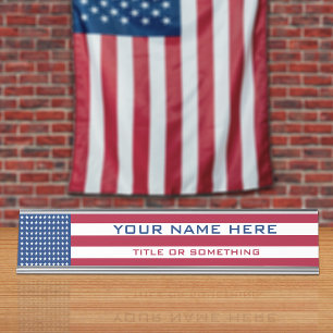 Amerikaanse vlag bureau naambordje