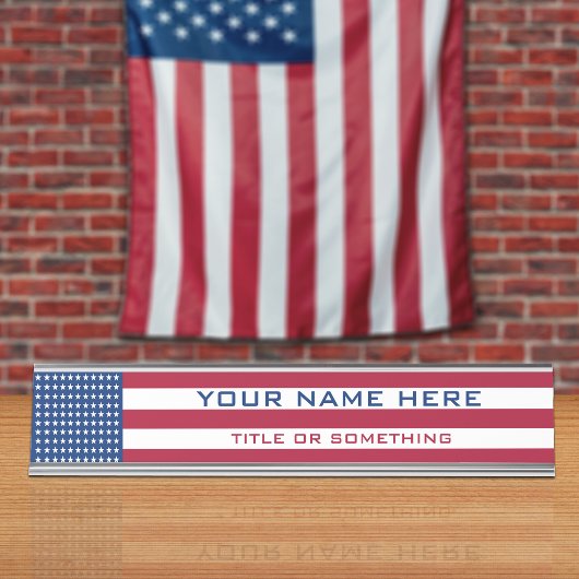 Amerikaanse vlag bureau naambordje