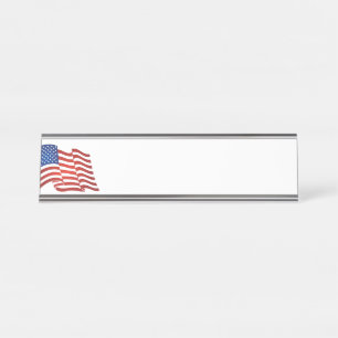 Amerikaanse vlag bureau naambordje