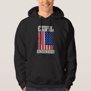 Amerikaanse Vlag Burgerlijk Ingenieur Usa Patriot  Hoodie