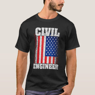 Amerikaanse Vlag Burgerlijk Ingenieur Usa Patriot T-shirt