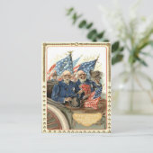 Amerikaanse vlag Burgeroorlog Unie Veteraan Parade Briefkaart (Staand voorkant)