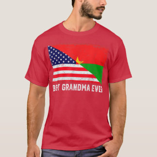 Amerikaanse vlag Burkina Faso Flag Best Grandma Ev T-shirt