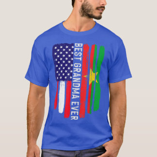 Amerikaanse vlag Burkina Faso Flag Best Grandma Ev T-shirt