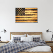  Amerikaanse vlag Burlap Linen Rustic Jute Canvas Afdruk (Insitu (Slaapkamer))
