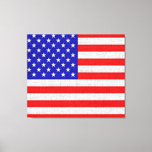 Amerikaanse vlag Burlap Linen Rustic Jute Canvas Afdruk