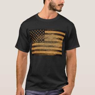 Amerikaanse vlag Burlap Linen Rustic Jute T-shirt