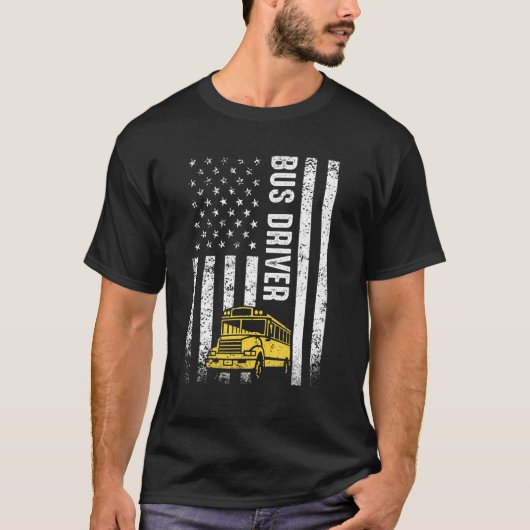 Amerikaanse vlag Busman, chauffeur in nood T-shirt (Voorkant)