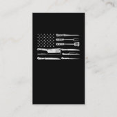 Amerikaanse vlag Butcher  Cooking USA Chef Visitekaartje (Voorkant)
