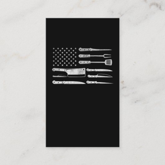 Amerikaanse vlag Butcher  Cooking USA Chef Visitekaartje (Voorkant)