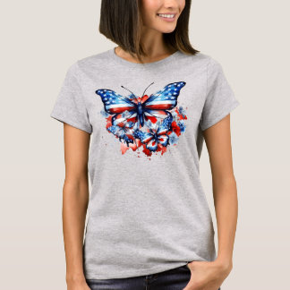 Amerikaanse vlag Butterflies T-shirt