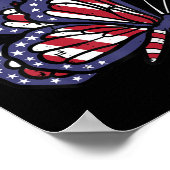Amerikaanse vlag Butterfly Memorial Day 4e juli 20 Poster (Hoek)