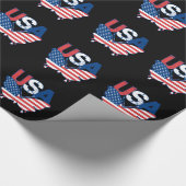 Amerikaanse vlag Butterfly Red White Blue USA Cadeaupapier (Hoek)