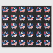 Amerikaanse vlag Butterfly Red White Blue USA Cadeaupapier (Vlak)