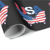 Amerikaanse vlag Butterfly Red White Blue USA Cadeaupapier (Rol Hoek)