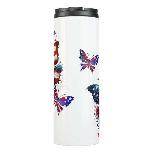 Amerikaanse vlag Butterfly Thermosbeker (Achterkant)