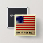  Amerikaanse vlag Button (Voorkant /achterkant)