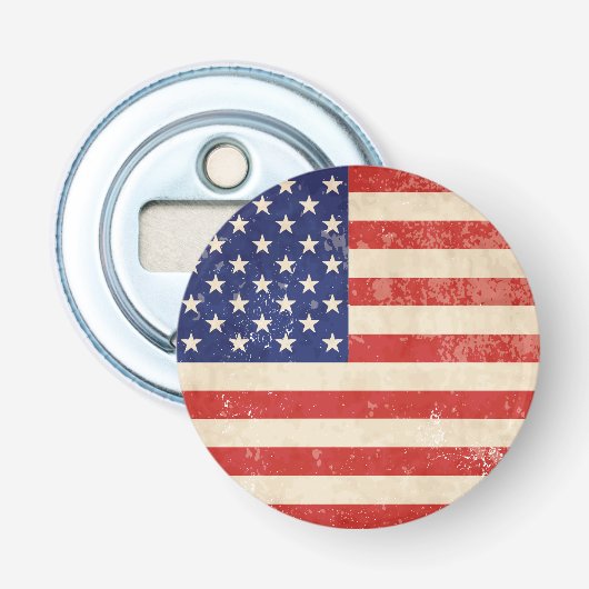 Amerikaanse vlag Button Flesopener (Voorkant)