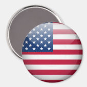 Amerikaanse vlag Button Ronde Magneet (Voorkant / Achterkant)