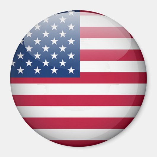 Amerikaanse vlag Button Ronde Magneet (Voorkant)