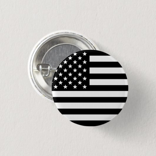Amerikaanse vlag Button zwart-wit (Voorkant /achterkant)