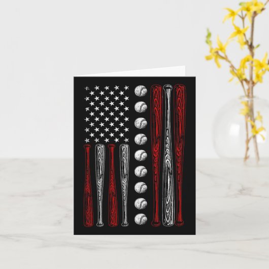 Amerikaanse vlag Bysebyll Rood Wit Blauw 4 juli  Kaart (Gele Bloem)