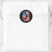 Amerikaanse vlag Bysketbyll 4th of Ronde Sticker (Tas)
