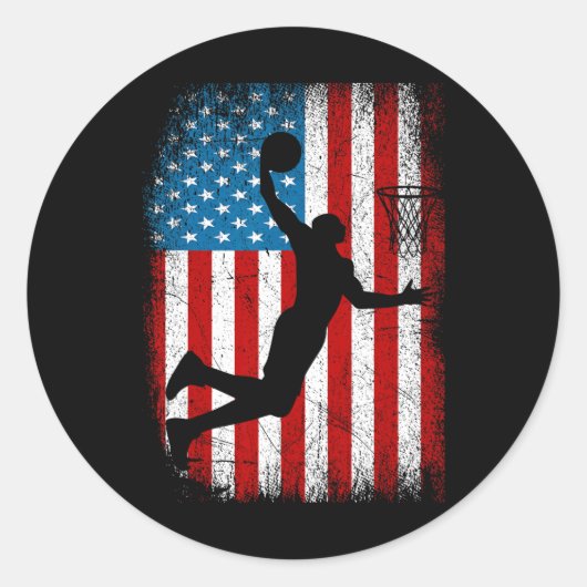 Amerikaanse vlag Bysketbyll 4th of Ronde Sticker (Voorkant)