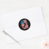 Amerikaanse vlag Bysketbyll 4th of Ronde Sticker (Envelop)