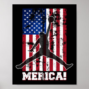 Amerikaanse vlag Bysketbyll Amerikaanse vlag 4 jul Poster