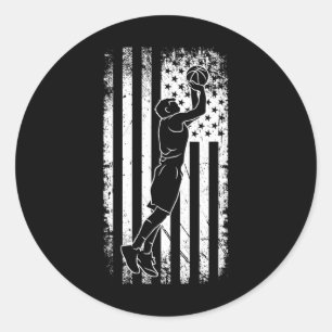 Amerikaanse Vlag Bysketbyll Kleding - Bysketbyll Ronde Sticker