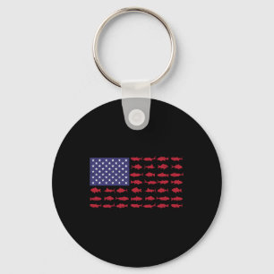 Amerikaanse Vlag Byss Vissen Jongen Jongeren Vrouw Sleutelhanger