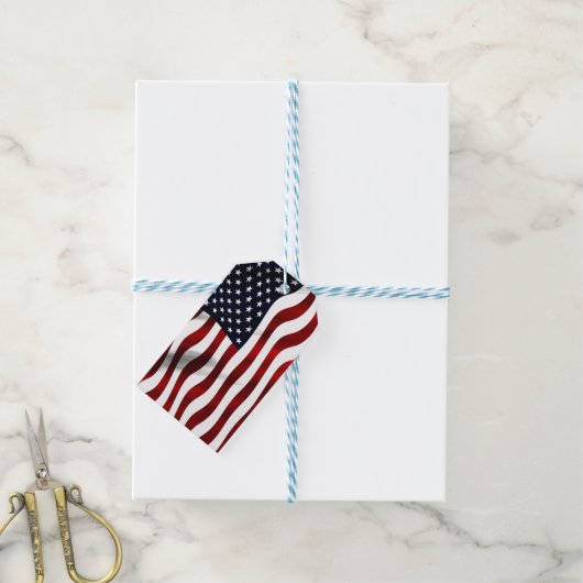 Amerikaanse vlag cadeaulabel (Met Touw)