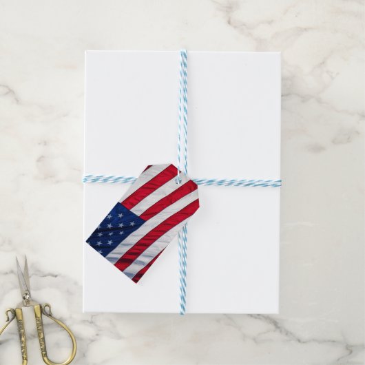 Amerikaanse vlag cadeaulabel (Met Touw)