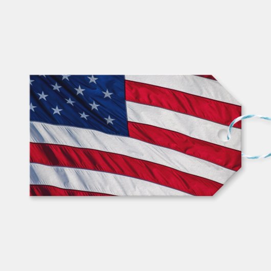 Amerikaanse vlag cadeaulabel (Voorkant (Horizontaal))