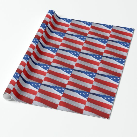 Amerikaanse vlag, cadeauomslag. cadeaupapier (Uitgerold)