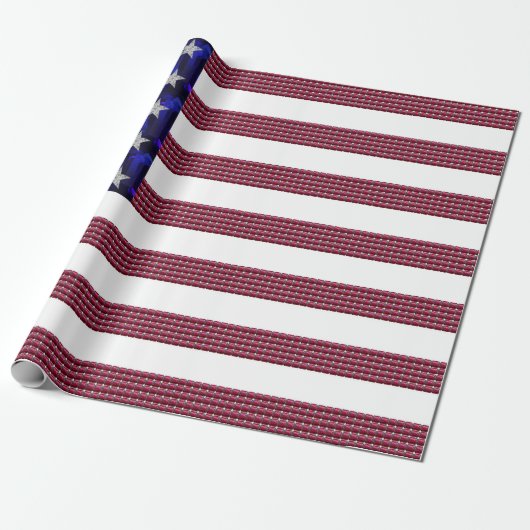 Amerikaanse vlag cadeaupapier (Uitgerold)