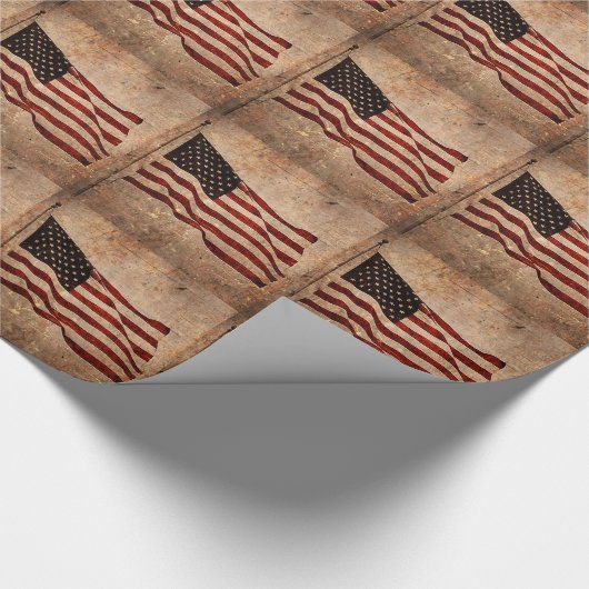 Amerikaanse  vlag cadeaupapier (Hoek)