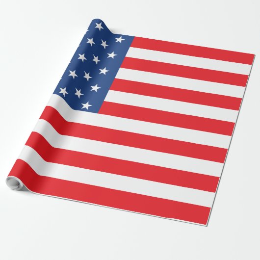 Amerikaanse vlag cadeaupapier (Uitgerold)