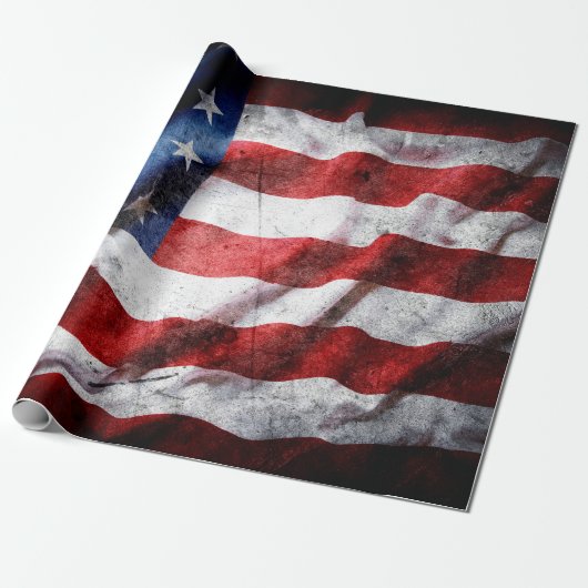 Amerikaanse vlag cadeaupapier (Uitgerold)
