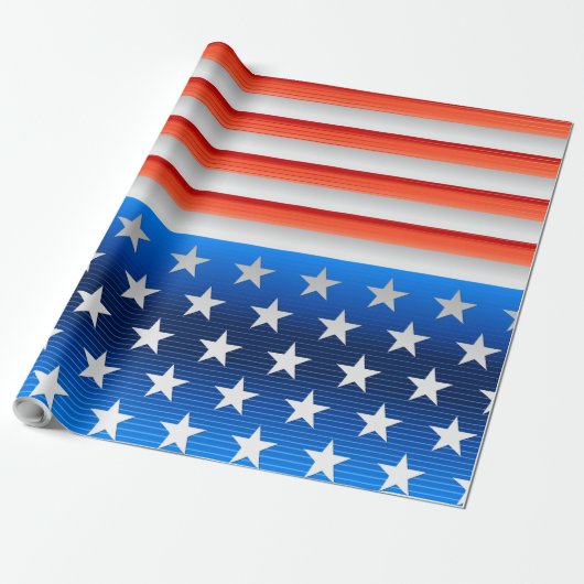 Amerikaanse vlag cadeaupapier (Uitgerold)