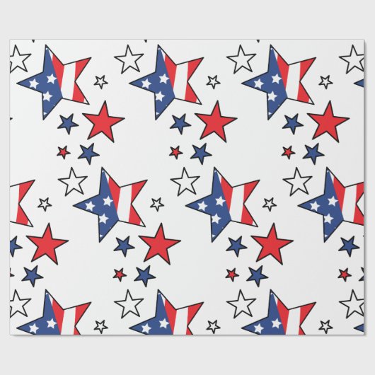 Amerikaanse vlag cadeaupapier (Vlak)