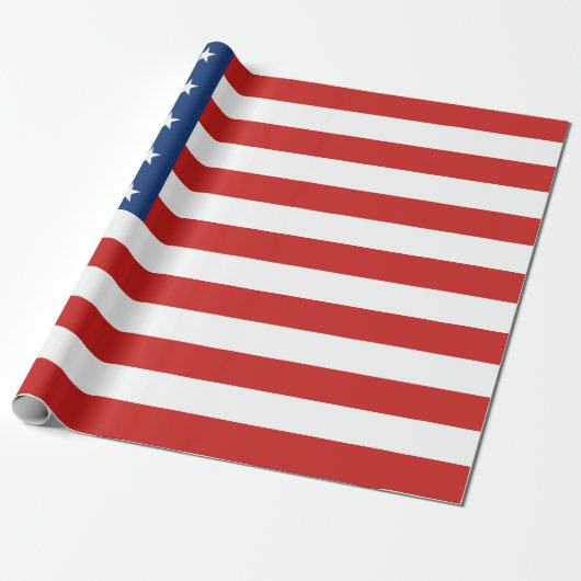 Amerikaanse vlag cadeaupapier (Uitgerold)